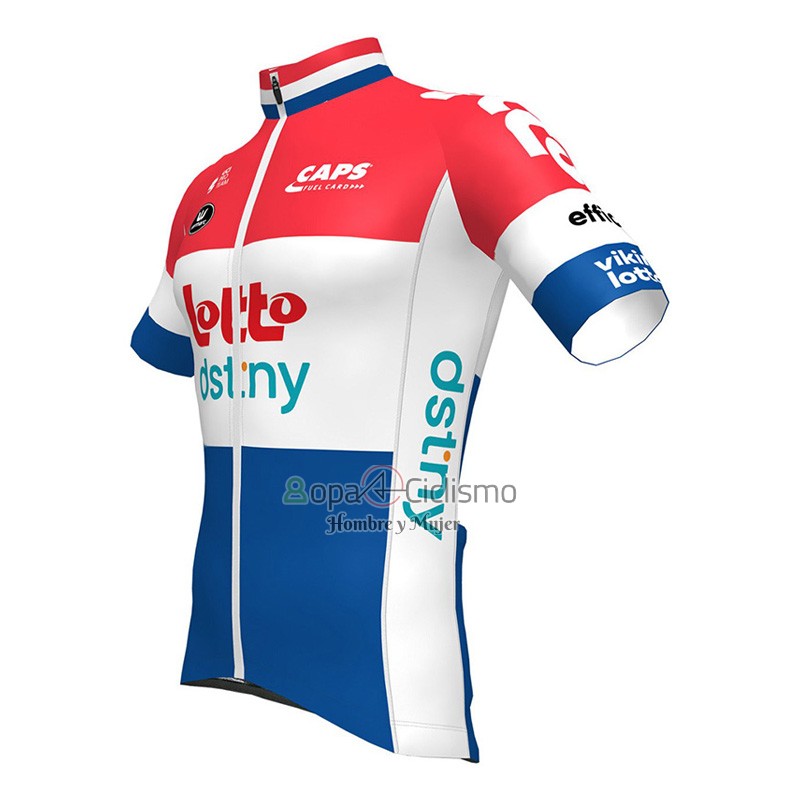 Lotto Dstny Ropa Ciclismo Culotte Corto 2023 Mangas Cortas Rojo Blanco